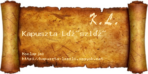 Kapuszta László névjegykártya