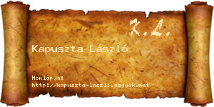 Kapuszta László névjegykártya